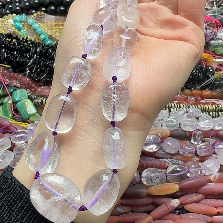 玛瑙/玉髓未镶嵌珠宝半成品一条紫水晶塔链