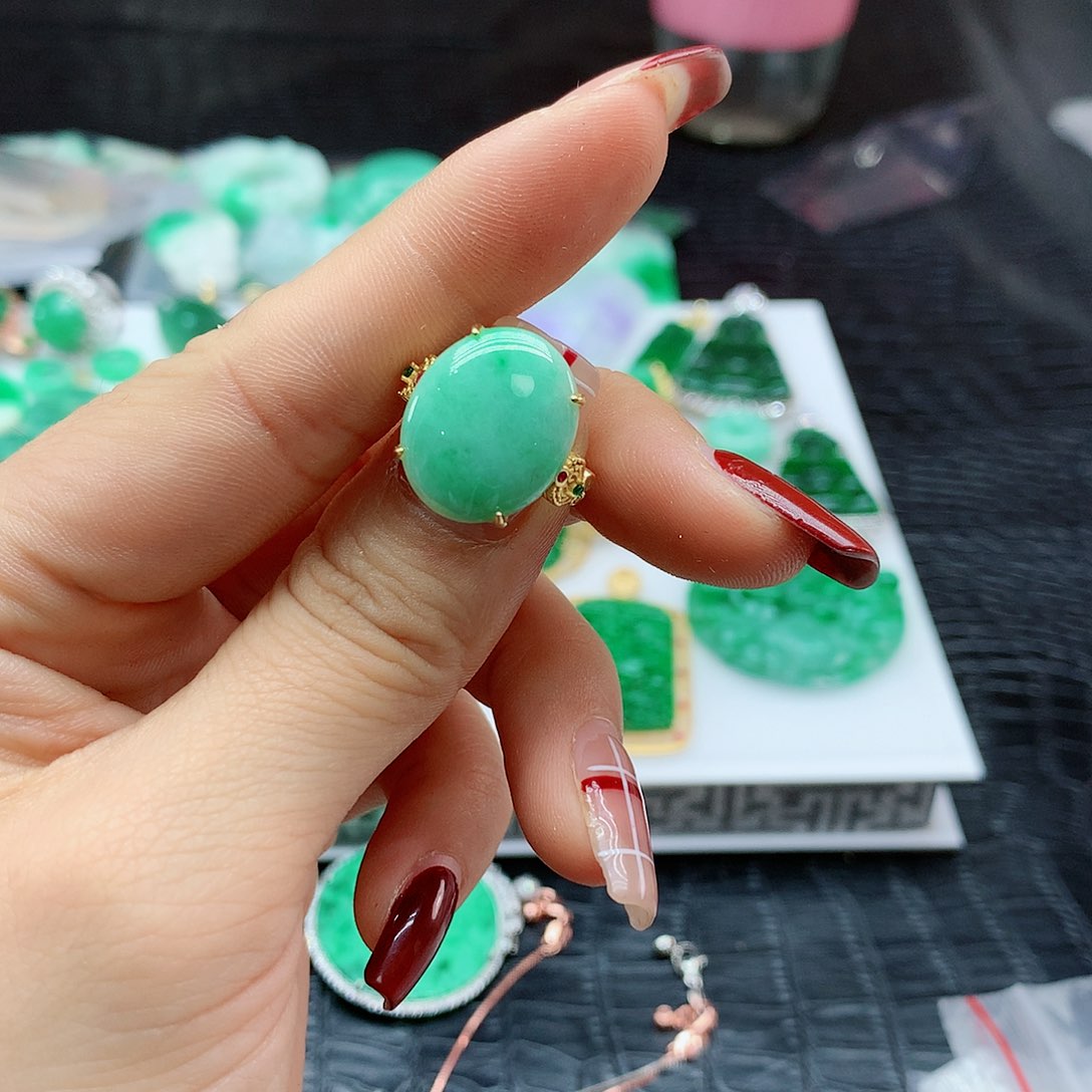 【闪购商品】翡翠戒指银S925镶嵌，