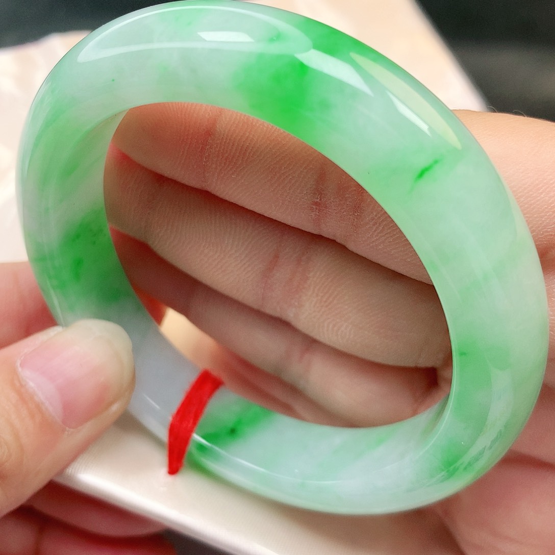 未镶嵌手镯翡翠缅甸纯天然A货翡翠老坑翠阳绿毕业镯