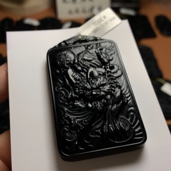 天然缅甸a货钢琴黑挂件