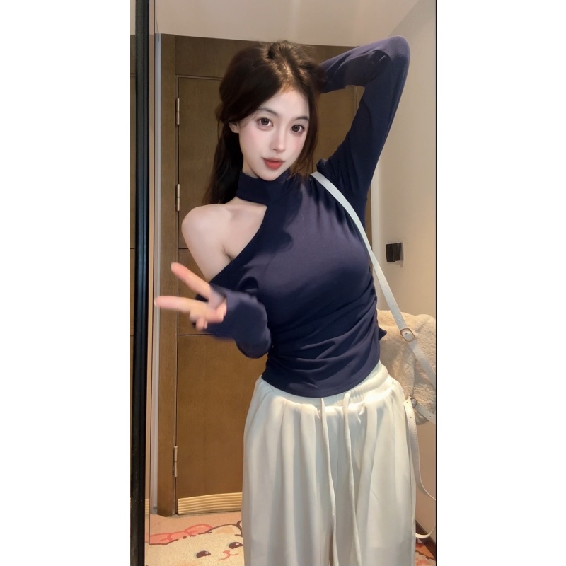 【XIAOBAWANG】法式常规款长袖针织打底衫小众气质显瘦W