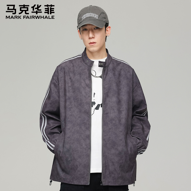 马克华菲夹克外套男士秋冬季宽松冲锋衣2026新款潮牌飞行棒球服装