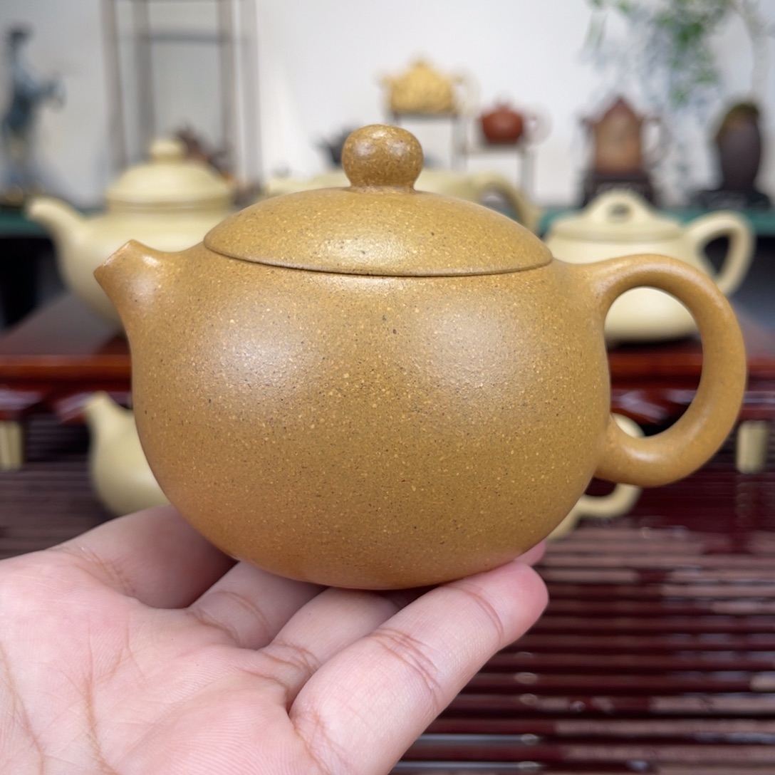 紫砂茶壶170毫升半手工黄金段西施