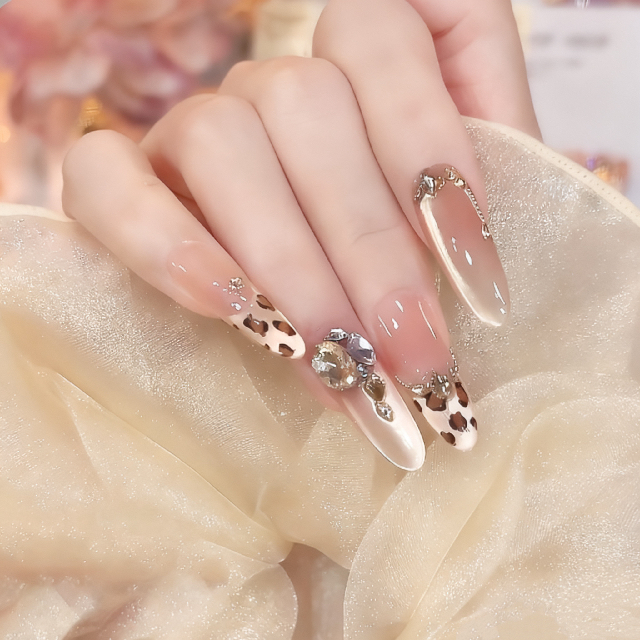 【豹纹KT猫】时尚豹纹纯欲高级感成品美甲穿戴式手工穿戴甲