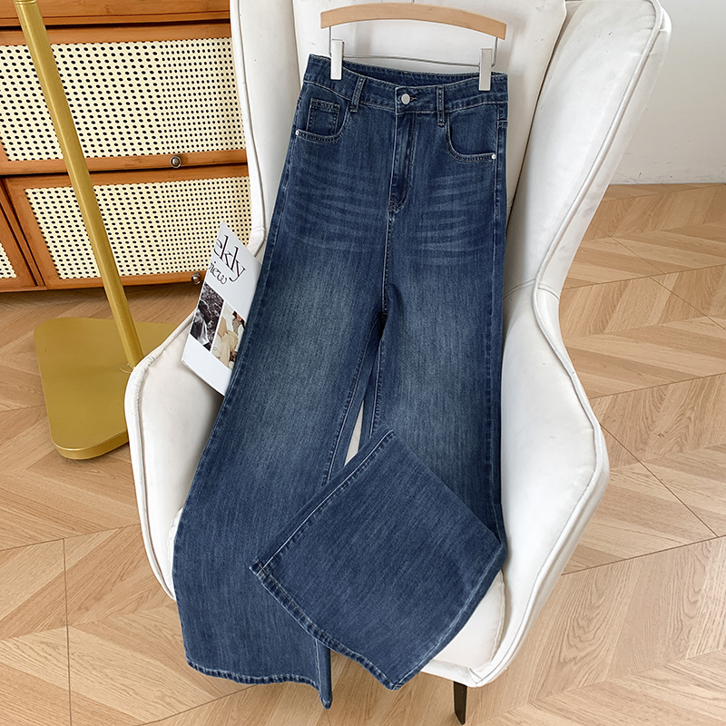 高腰显瘦弹力大喇叭裤牛仔裤2025新款老钱风秋季新款宽松微喇裤