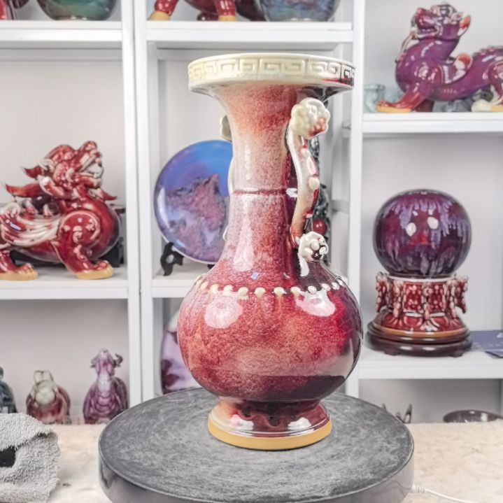 摆件钧瓷摆件神後鎮鈞瓷