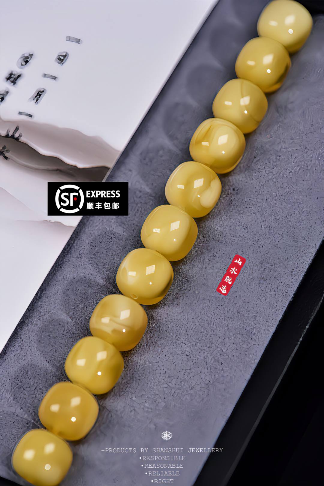 天然保真蜜蜡金白蜡老型珠福利款原矿俄料白蜡蜜蜡珠子蜜蜡单珠