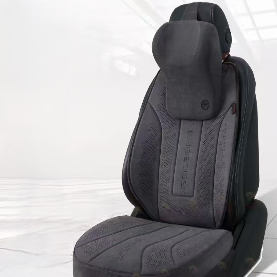 四季通用翻毛皮汽车坐垫乳胶棉材质舒适透气秋冬款马鞍垫打孔透气