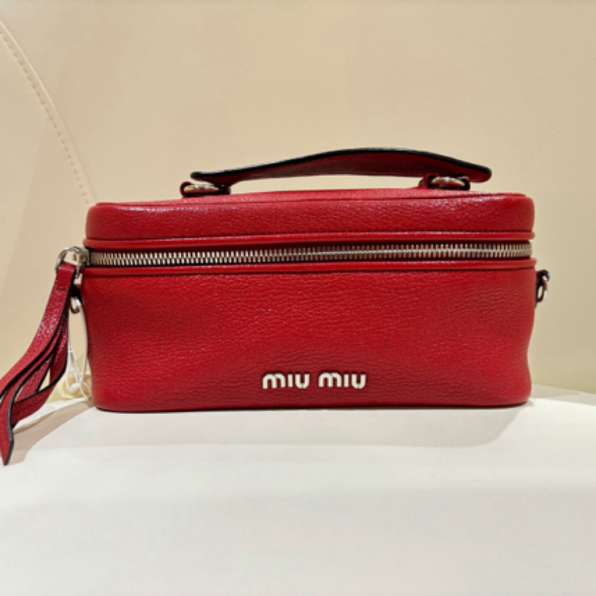 95新 MIU MIU/缪缪 红色手提盒/JW1340