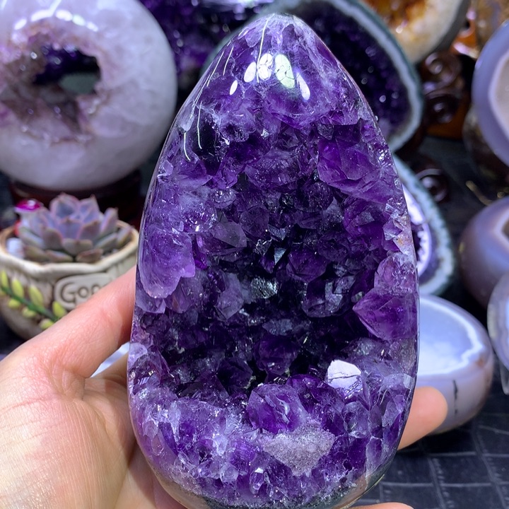 水晶福利抛光紫晶蛋未镶嵌