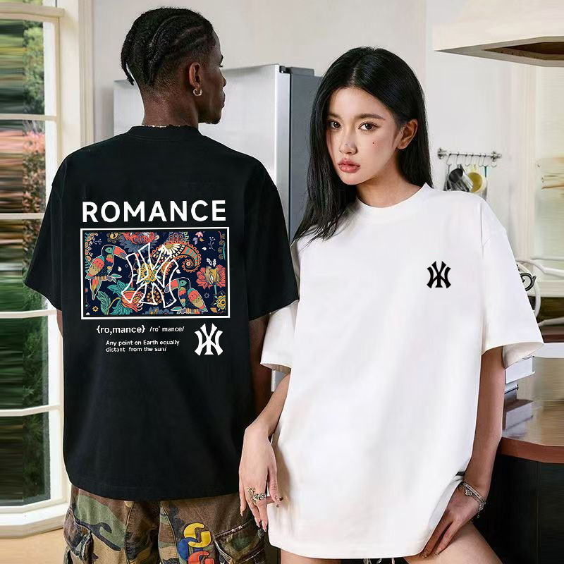 【品牌正品】夏季时尚百搭圆领T恤上衣男女同款情侣休闲短袖-244