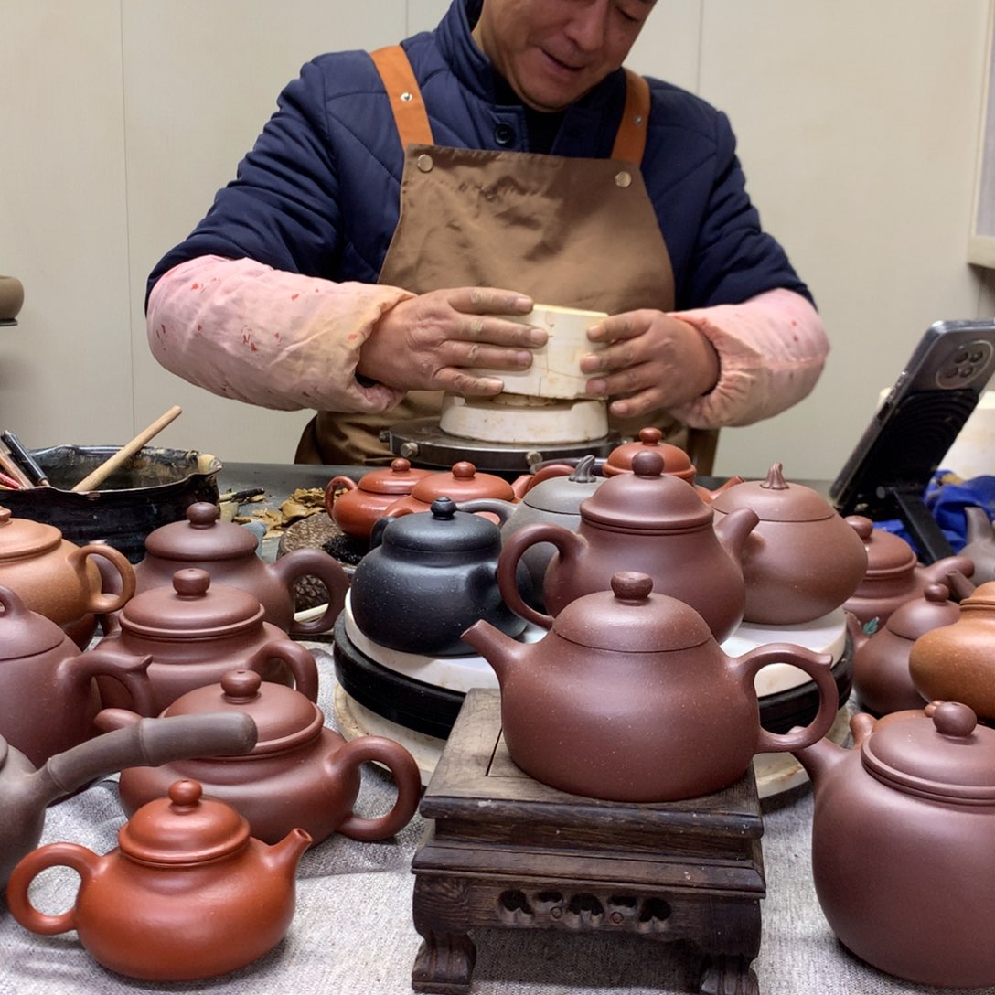 茶壶紫泥饮月170 C半手工制作