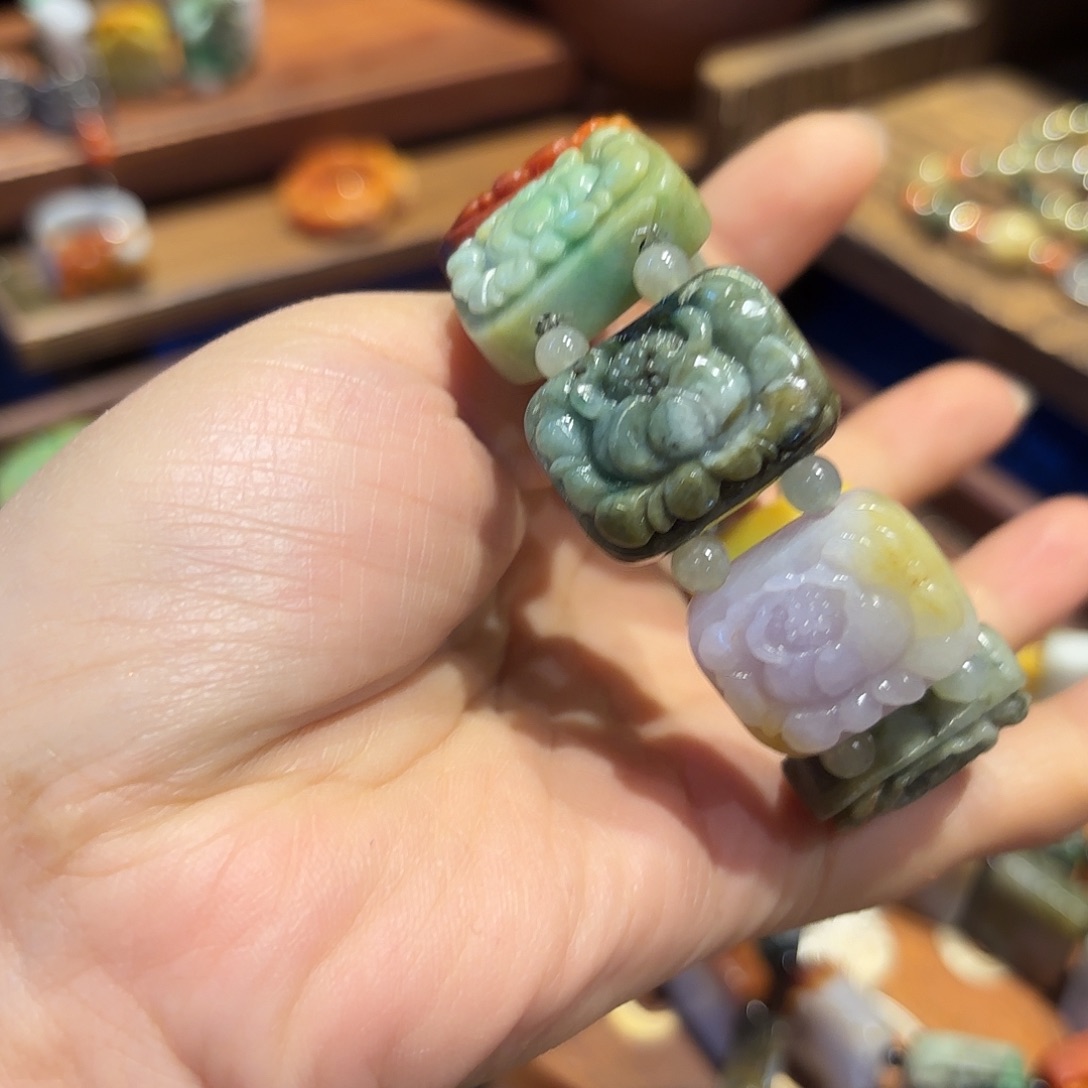 翡翠手链未镶嵌原创