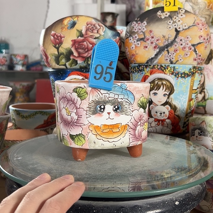满38包邮 景德镇幸运花盆