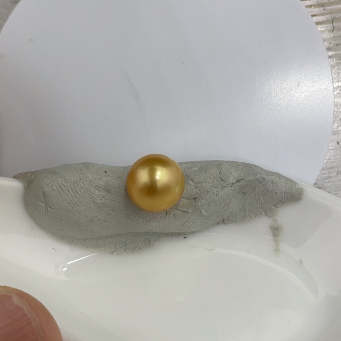 海水珍珠裸珠9-10mm浓金珠