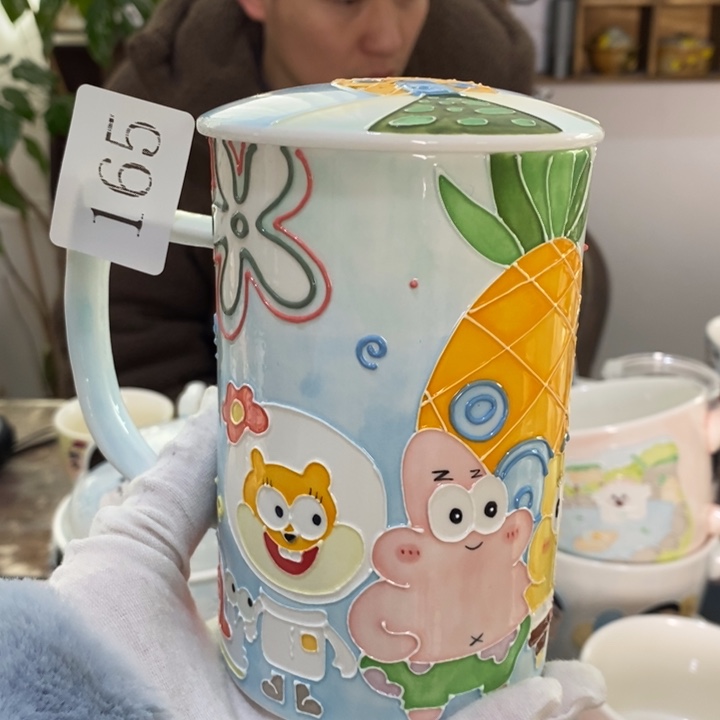 杯景德镇釉下彩手绘