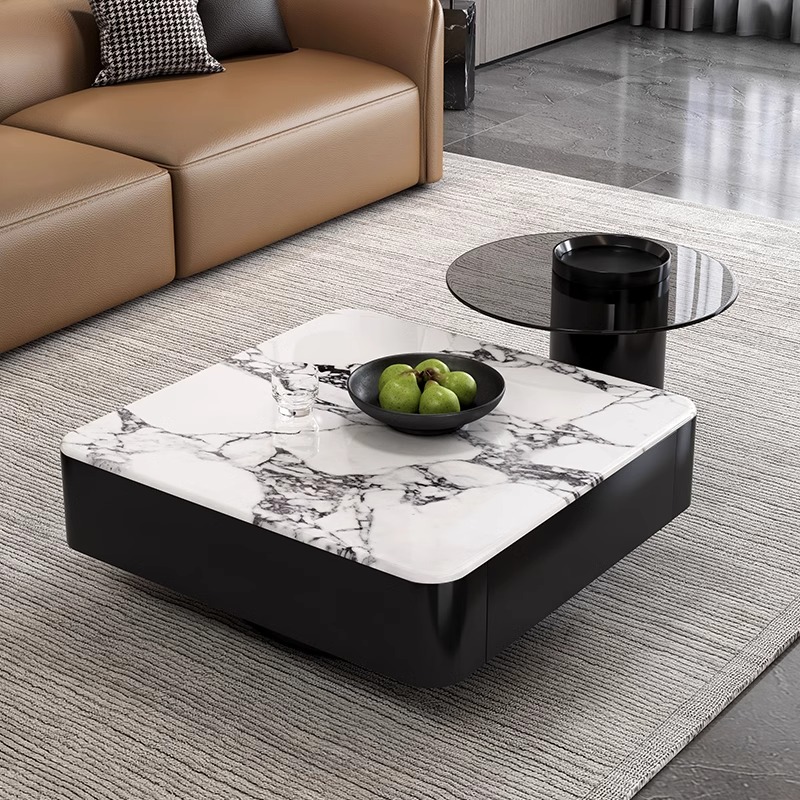 亦克微晶石茶几小户型现代简约新款客厅家用网红轻奢高级感小茶几