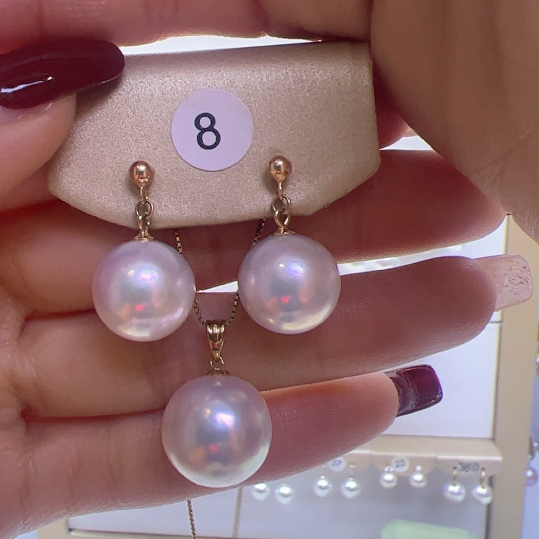 淡水珍珠吊坠(赠链)18K金镶嵌