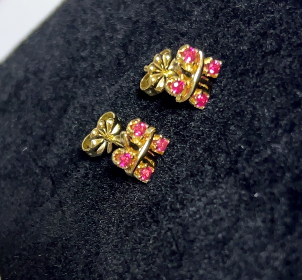 铜合金合成锆石耳饰 【高】大公子X交叉耳钉M1185