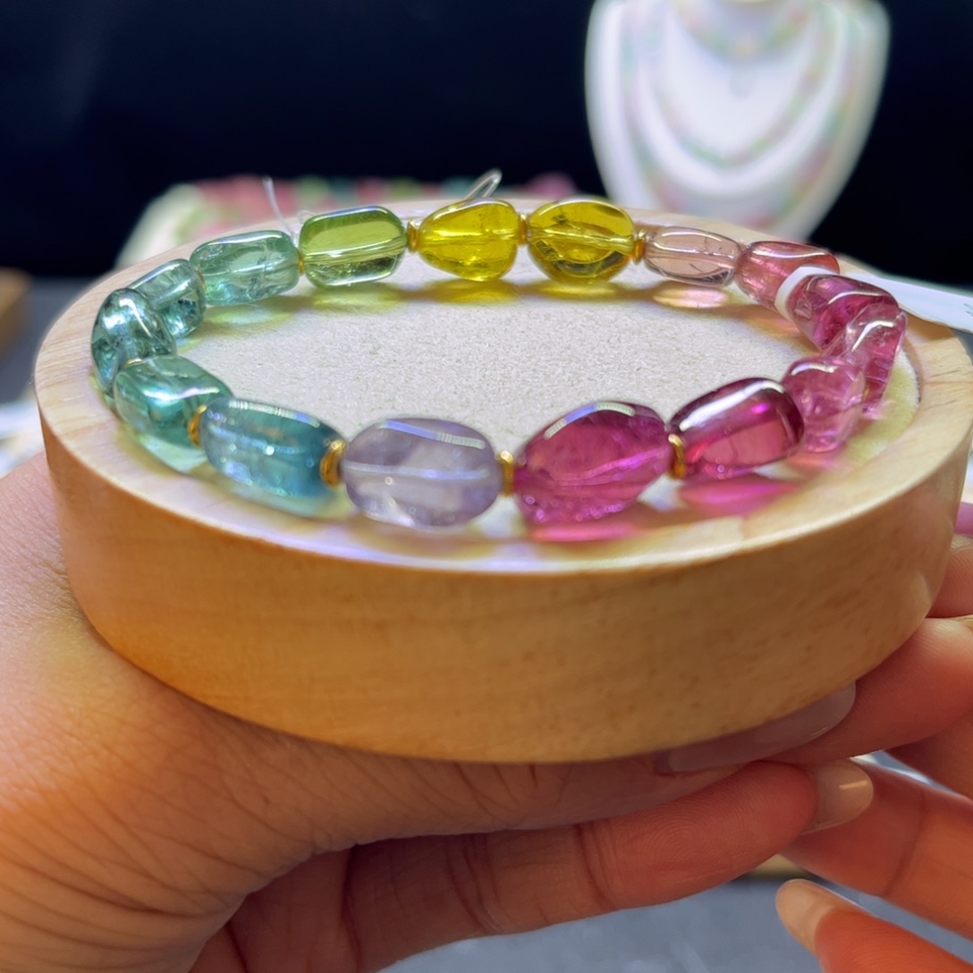 碧玺手链未镶嵌原石设计款