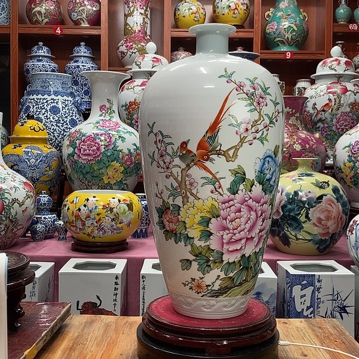 景德镇陶瓷手工手绘花瓶摆件