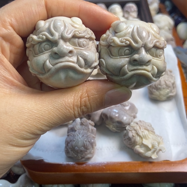平***家配饰鹿角雕刻一对出