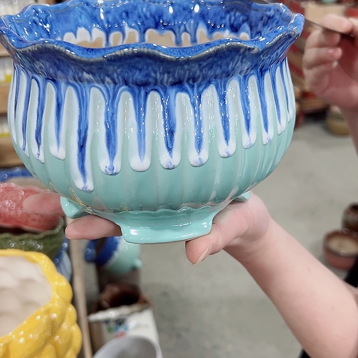 有孔.凑满10元发货多肉陶瓷花盆！