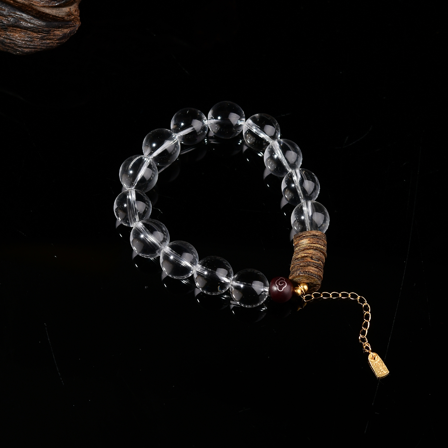 【Lisa专属】A2505巴西天然双A白水晶搭配沉香设计款