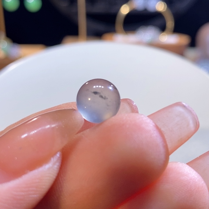 翡翠未镶嵌吊坠(不含链)翡翠小黑杠圆珠卡9.4