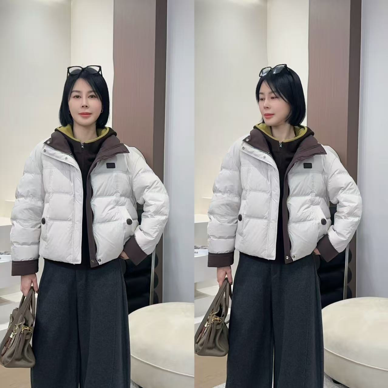 【洁子推荐】2025冬季新款258683立领拼色两面穿休闲羽绒服JZYC