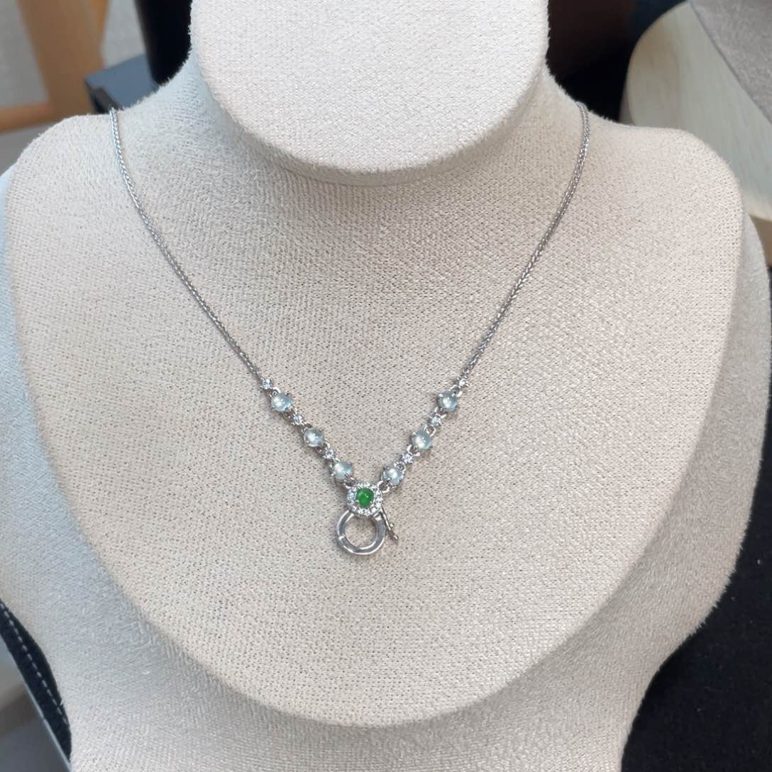 翡翠颈饰银S925镶嵌58880