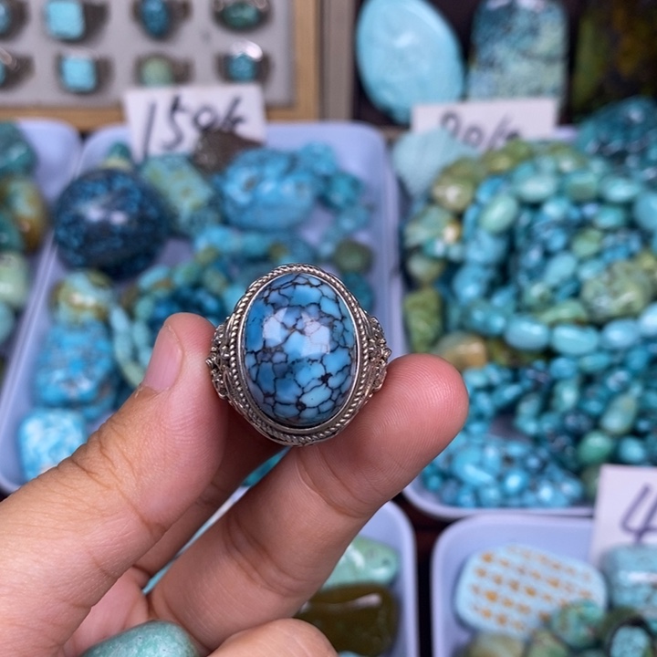 木***铺银S925镶嵌绿松石颈饰