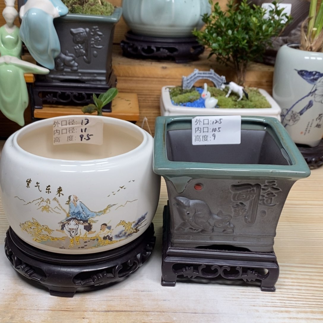 紫砂陶瓷艺术花盆陶瓷