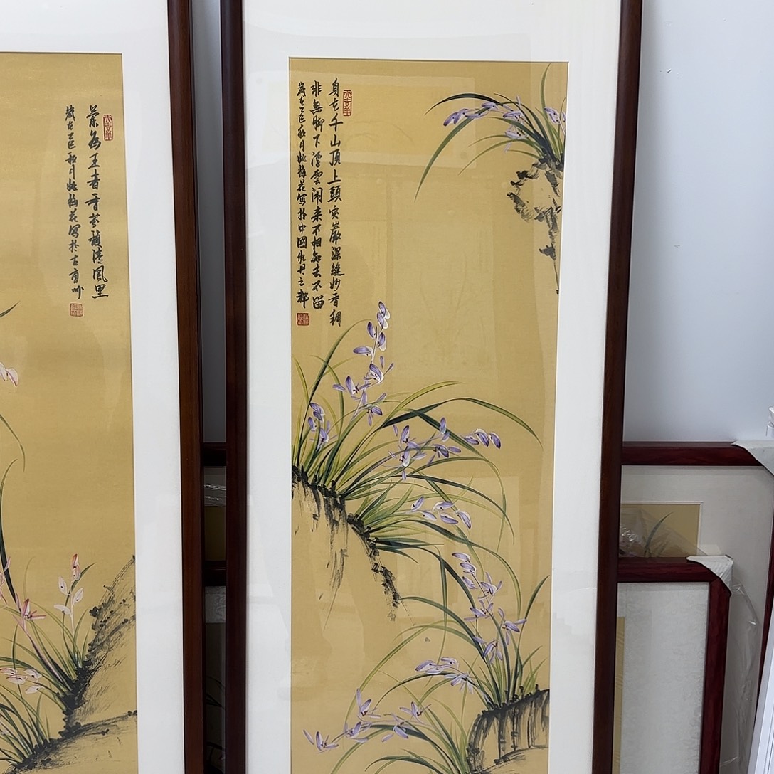 国画国画立体兰花