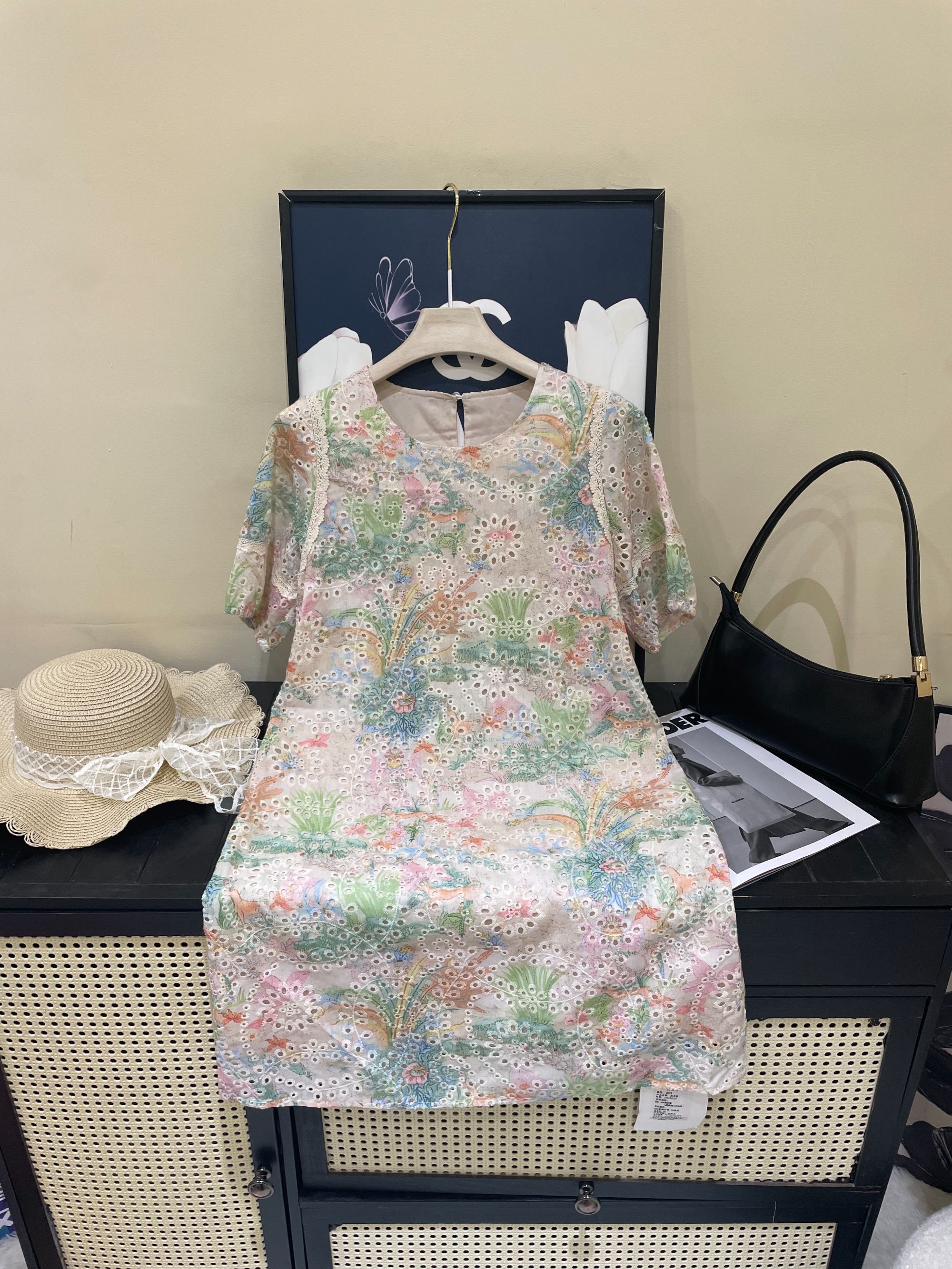 【艾丽莎定制】重工镂空刺绣蕾丝连衣裙-601