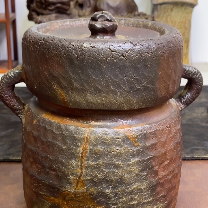 备前烧作品入江光仁司水指有裂修