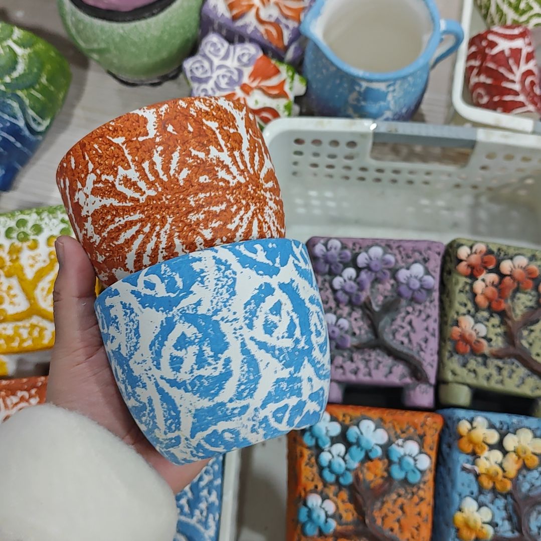 红陶吸水透气的白陶花盆凑满12发货