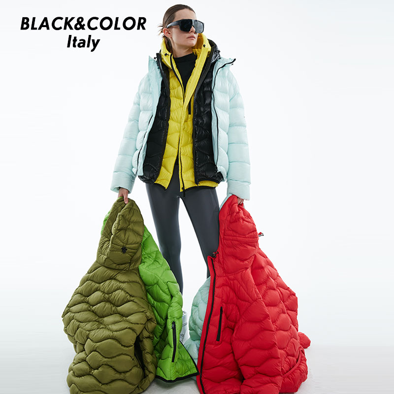 Black&color【dieci】10℃系列 轻薄款羽绒服女连帽白鸭绒男女童同款