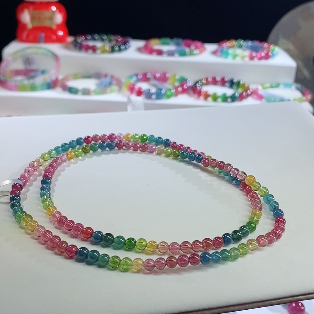 未镶嵌手链碧玺荧光三圈