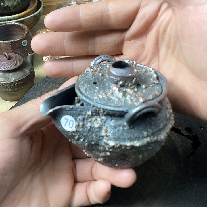 杯手工粗陶、柴烧茶器