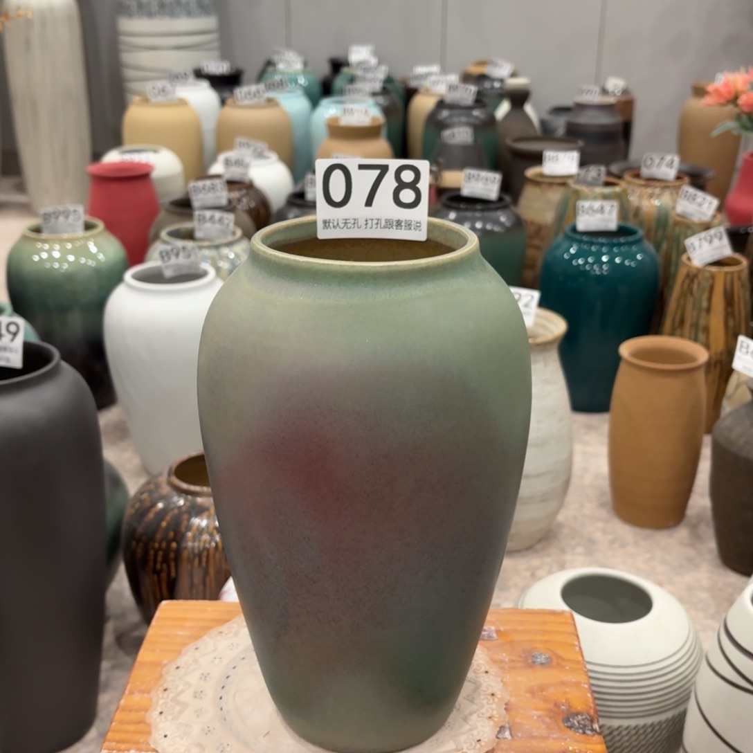 摆件底缺点078 景德镇陶瓷花瓶高27口9.5