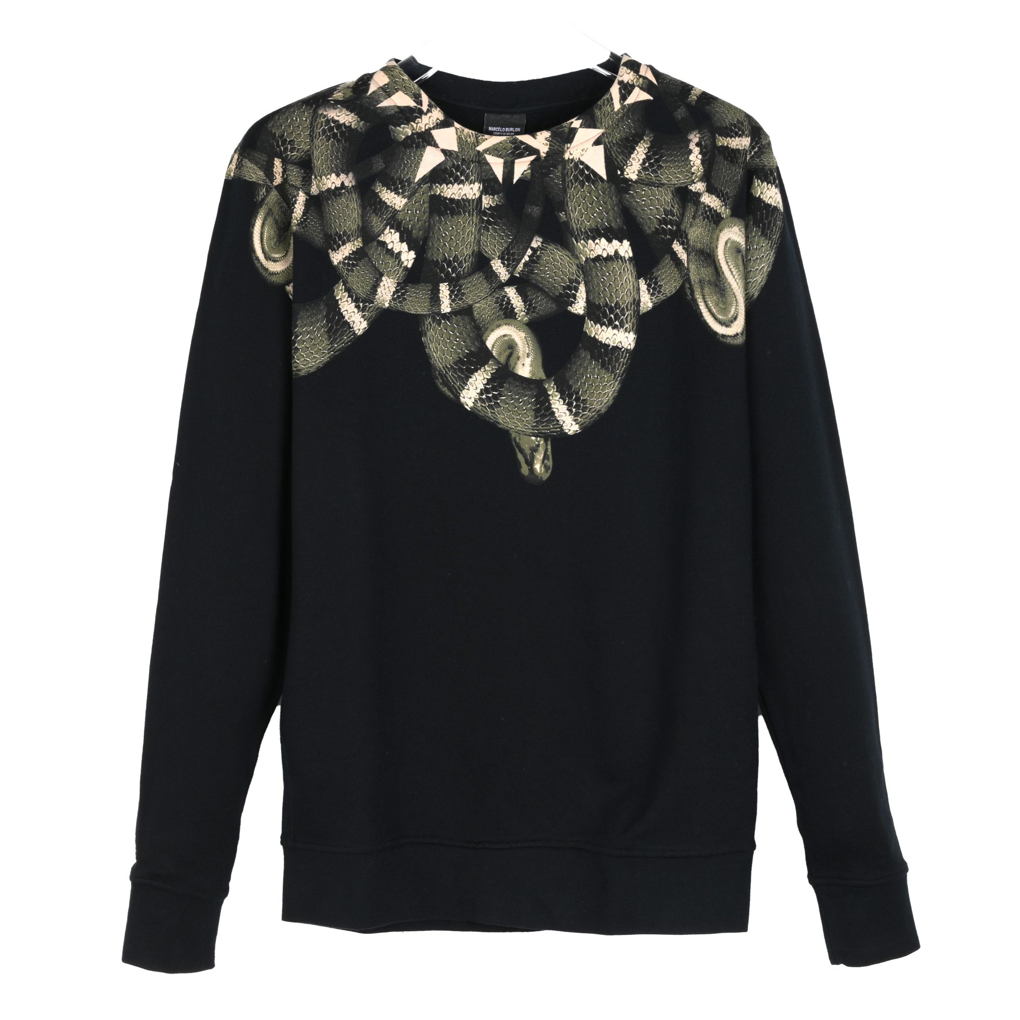 MARCELO BURLON 男士黑色休闲圆领卫衣 BM40310210