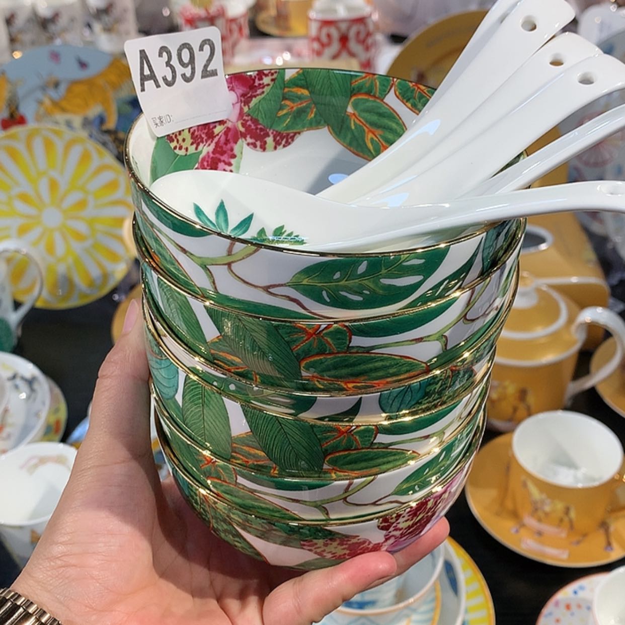 【闪购商品】瓷片六碗六勺