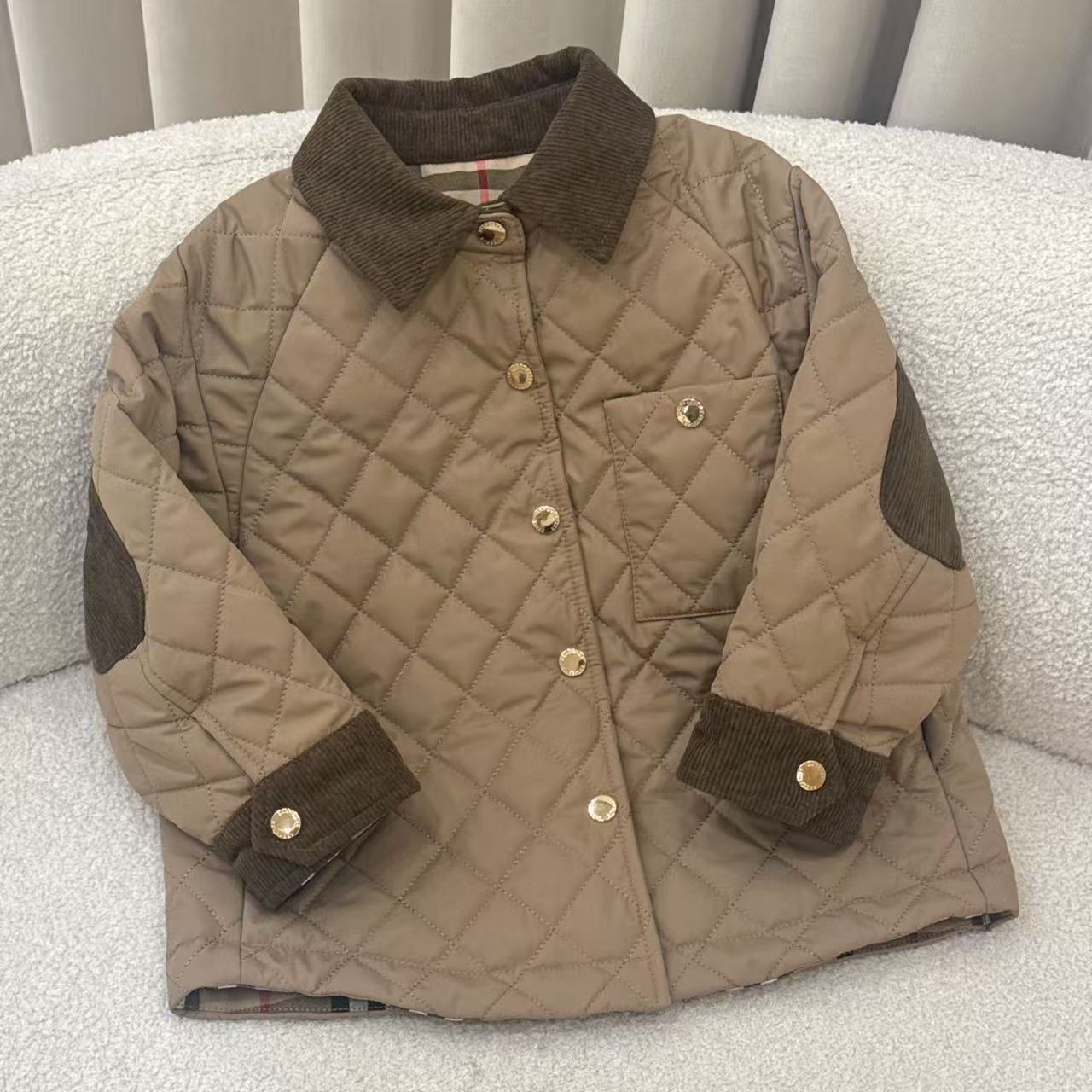 【轻奢格子】88538儿童男童女童秋冬新款菱形加厚时尚棉服外套