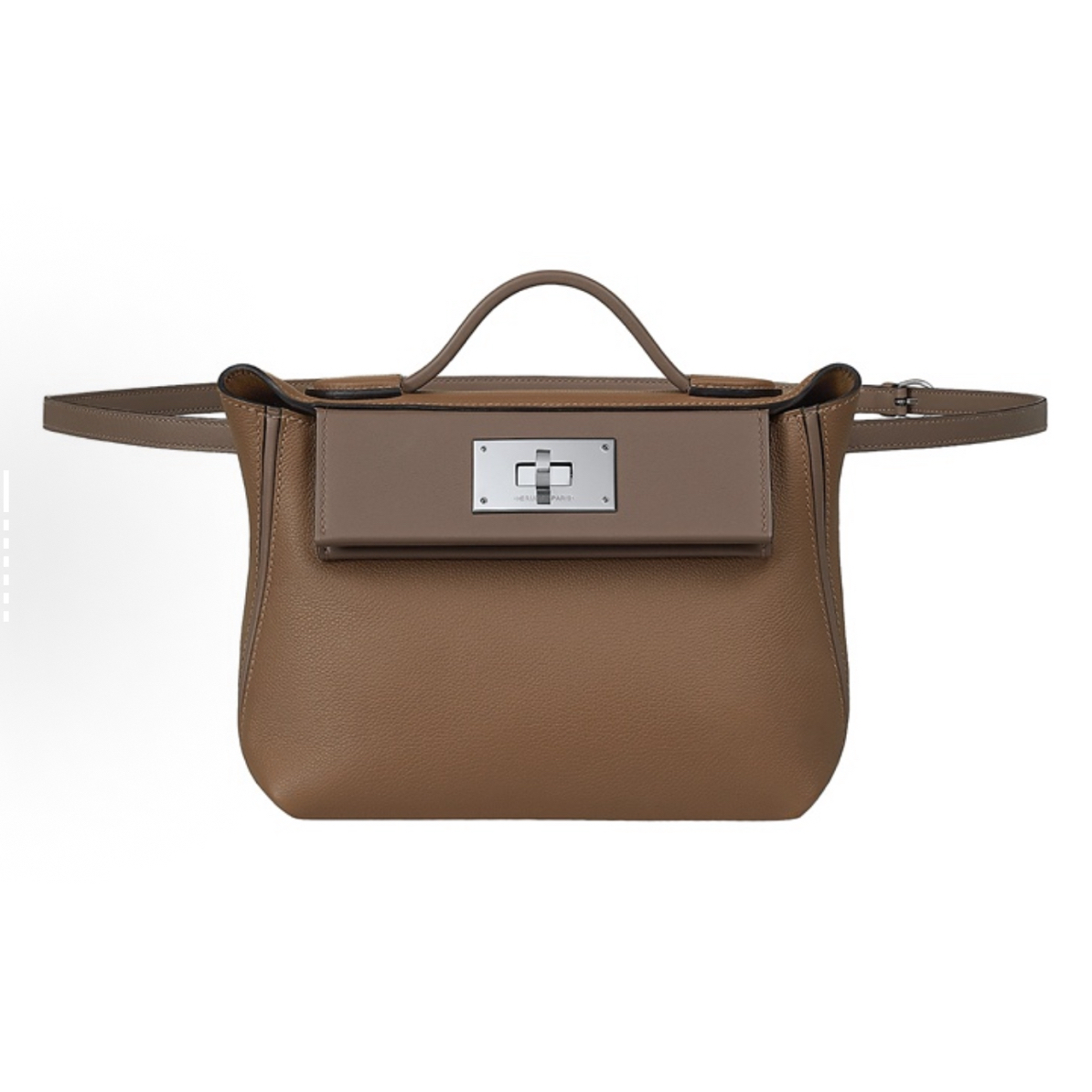 99新 Hermes/爱马仕 mini2424斜挎包腰包单肩包手提包Ec皮Z刻