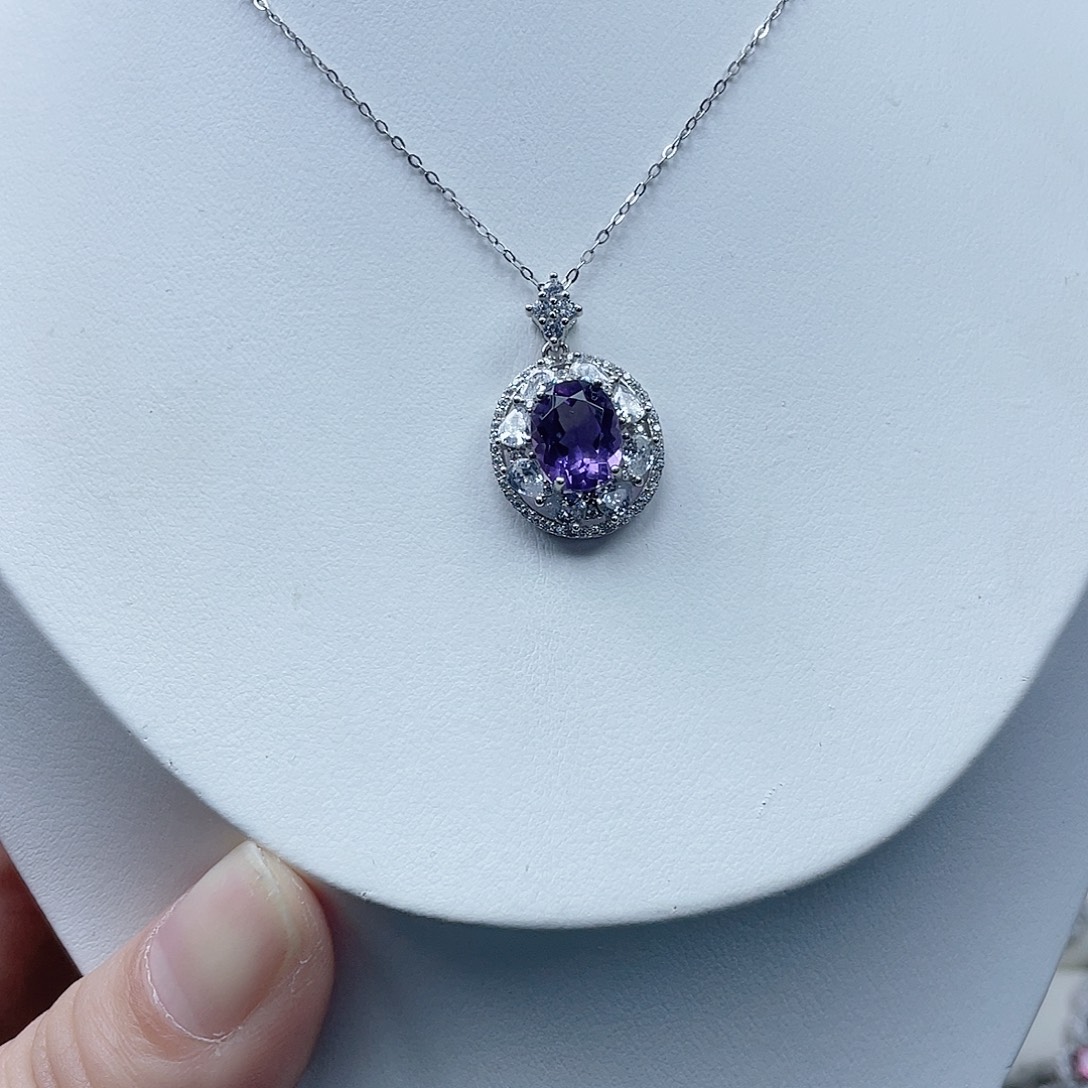 颈饰银S925镶嵌水晶