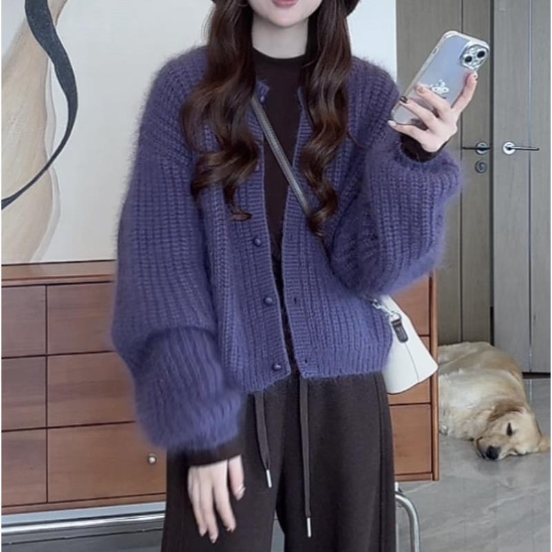 高级感软糯毛衣外套女秋冬新款慵懒宽松百搭显瘦外穿气质针织上衣