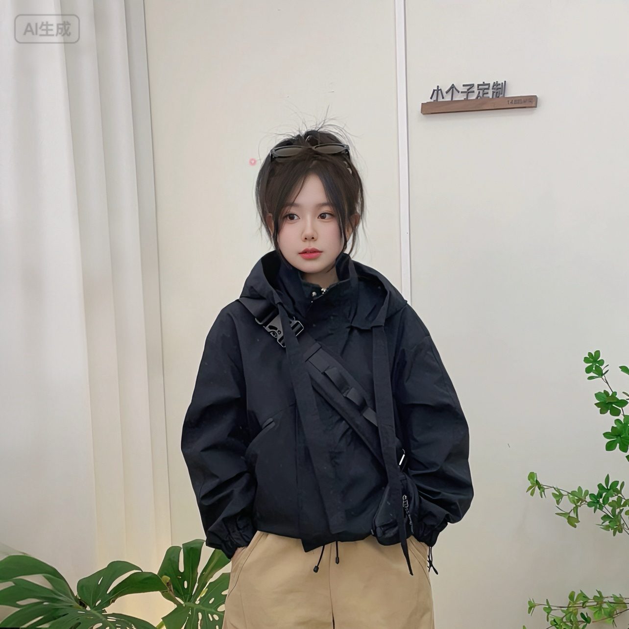 「原创设计」新短款冲锋衣工装外套独特别致小个子休闲夹克短款外套
