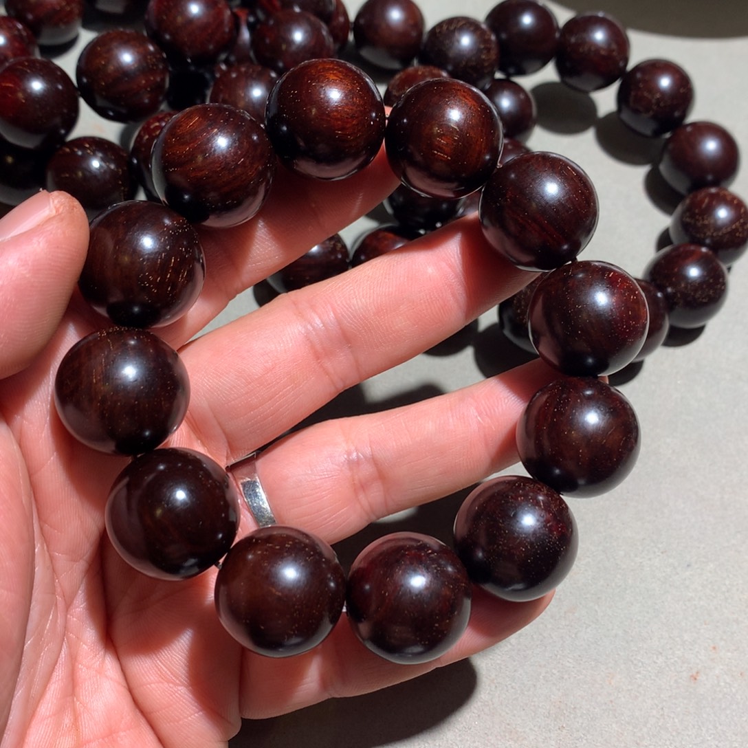 手串/手链小叶紫檀带金星黑皮钢印