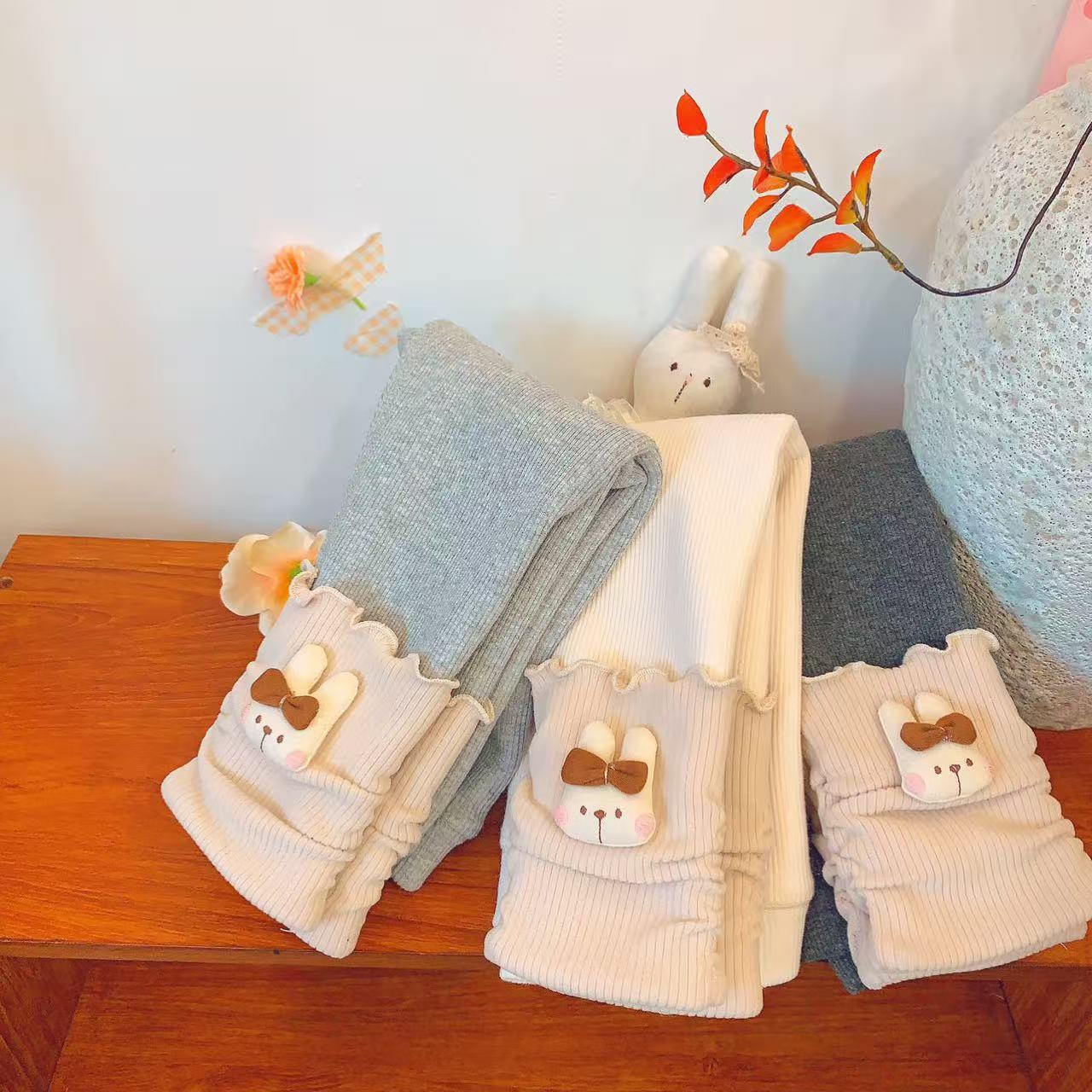 秋冬款609小兔子堆堆款打底裤洋气女宝百搭外穿儿童女童裤子